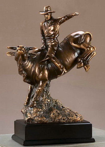 Bull Rider Cowboy Sculpture Rodeo Awards Trophies Artwork Prize